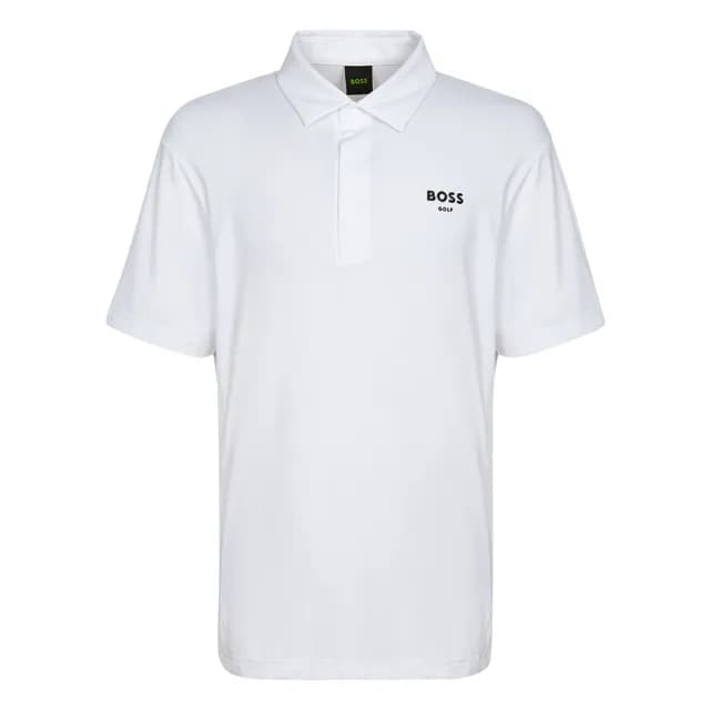 【BOSS GOLF】PATCHED SHORT-SLEEVE COLLAR 男士 高爾夫POLO衫(白色)