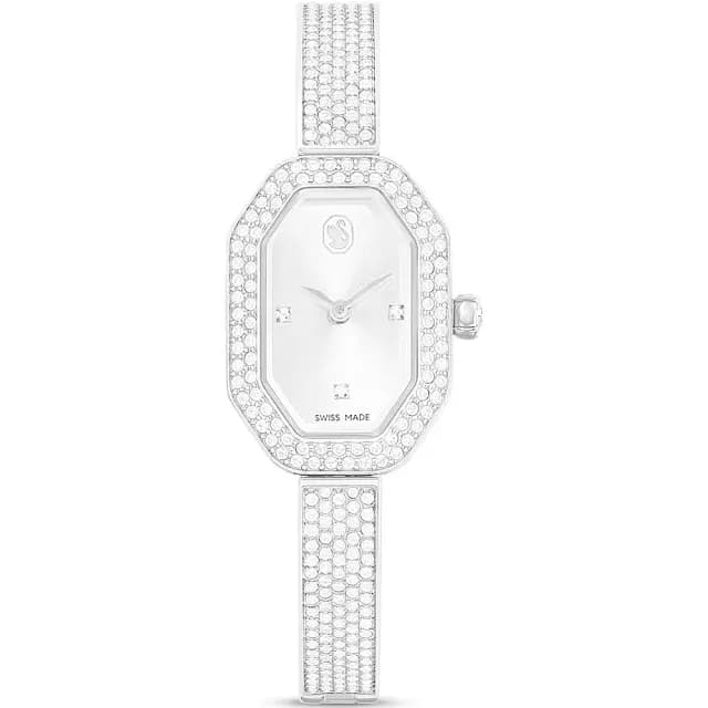 【SWAROVSKI 施華洛世奇】Dextera Bangle 多邊形方錶 精緻女錶 母親節優惠 禮物推薦30.5x19mm(5672977)