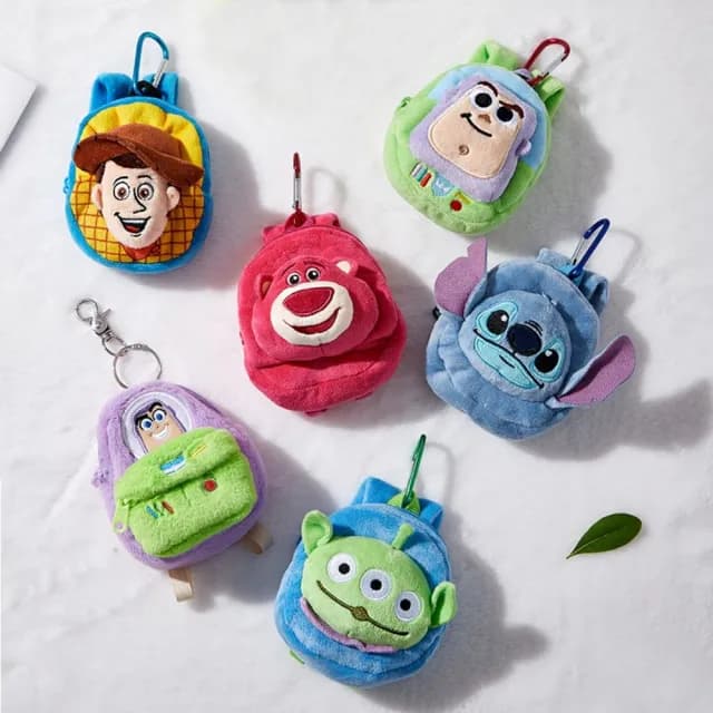 情人節禮物 七夕 迪士尼 Disney 迷你收納包 可愛的小書包 毛絨造型零錢包(吊飾 鑰匙包)