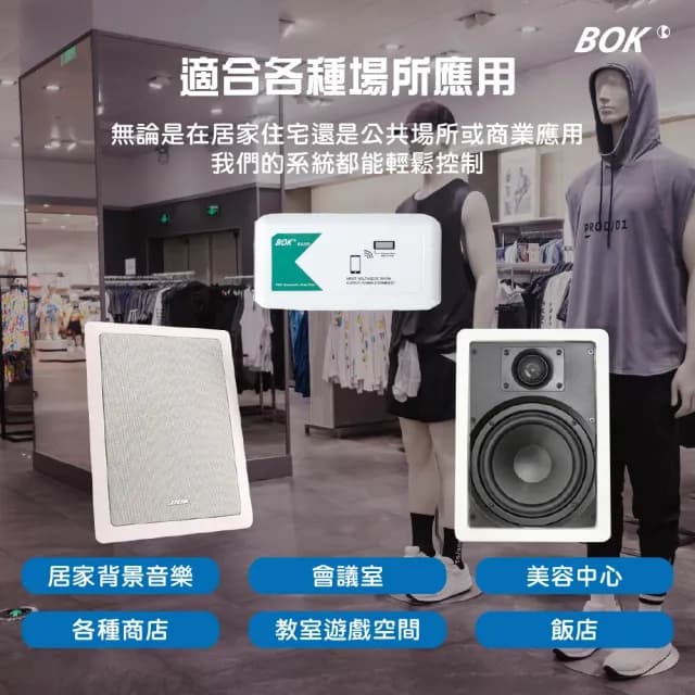 【BOK】BA220 TWS藍牙小擴大機及IW-106 6.5吋嵌入式喇叭2支套組含MKL N60喇叭線20米