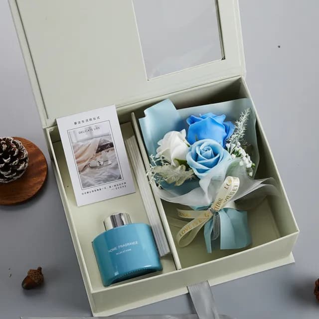 【YING SHUO】買一送一 香薰花藝禮盒 擴香瓶套組(香皂花 七夕 聖誕節 生日 教師節禮物)