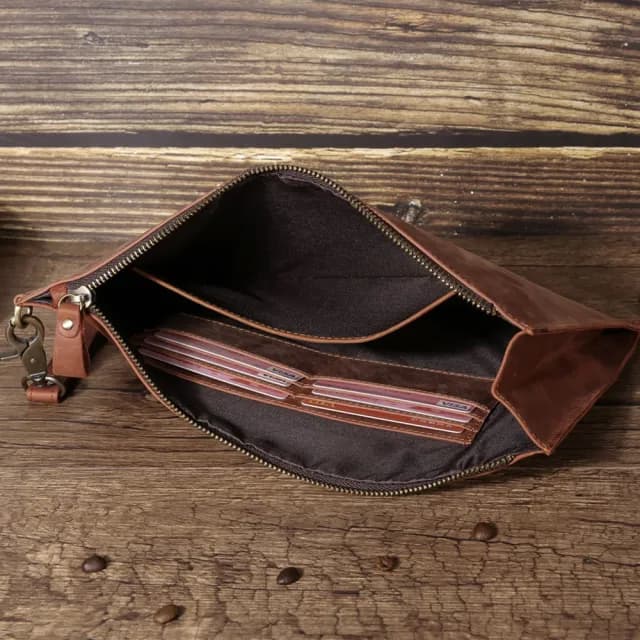 【LEESA】情人節禮物 大錢包\商務手拿包\真皮包包\男生包包\牛皮手拿包\檔案包\商務手拎包\包包\手拿包男\