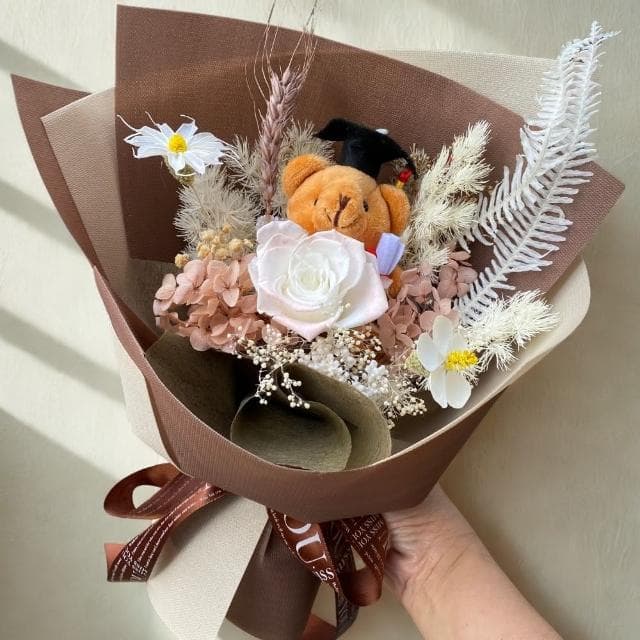 【GXS】畢業花束 小熊花束 永生花 花束(畢業花束 畢業禮物)
