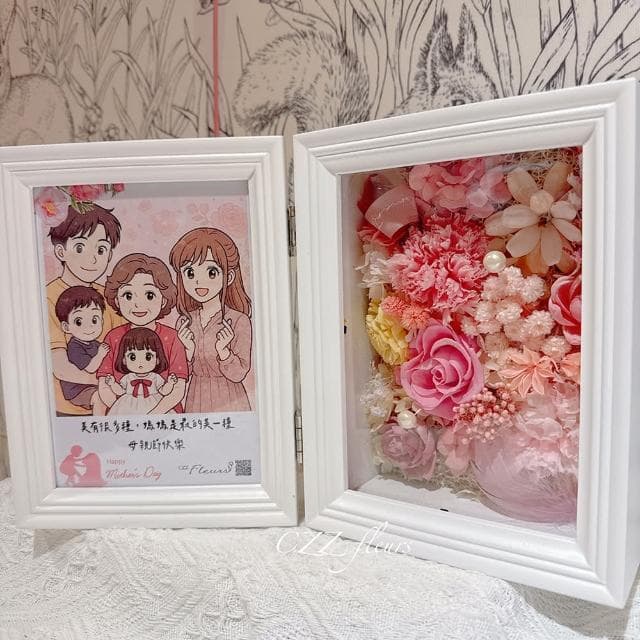 【喜滋滋】《定格妳的溫柔》永生花相框-7吋(情人節/生日禮物/告白/週年紀念/畢業/520/母親節)