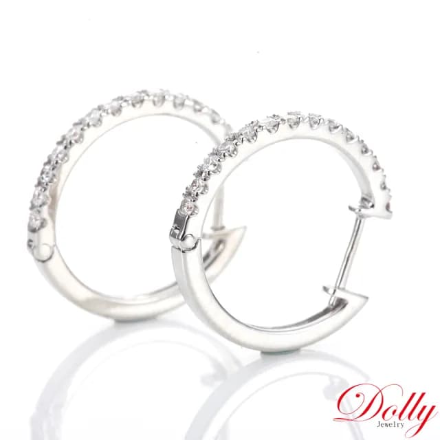 【DOLLY】0.45克拉 天然鑽石 F/VS2 18K金鑽石耳環(母親節 長輩送禮 交換禮物首選)