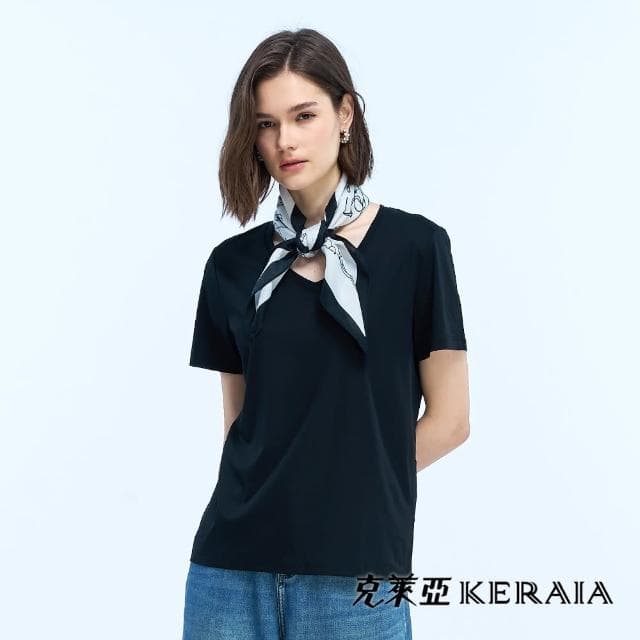 【KERAIA 克萊亞】意象勾勒手繪塗鴉風小方巾