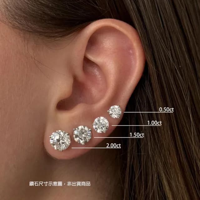 【Luster】情人節禮物!IGI 50分 D VS 培育鑽 純銀 鑽石耳環 耳勾(IGI培育鑽石X2總重1.00ct)