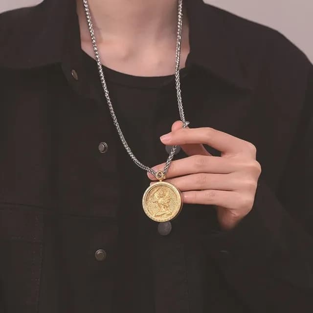 【KT DADA】普賢菩薩項鍊 八大守護神 十二生肖 鈦鋼項鍊 本命年 項鍊 身符 避邪擋煞 觀音菩薩