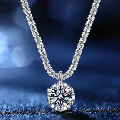 【KT DADA】皇冠項鍊 鋯石項鍊 純銀項鍊 莫桑石 星光鍊 飾品 銀飾 氣質項鍊 百搭項鍊 六爪項鍊