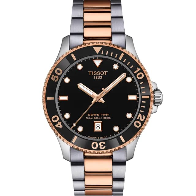 【TISSOT 天梭 官方授權】海洋之星300米潛水錶 對錶 情侶手錶 禮物(T1204102205101+T1202102205101)