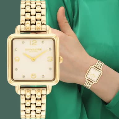 【COACH】Cass 復古方型晶鑽女錶-28mm 母親節 送禮 禮物(CO14504495)