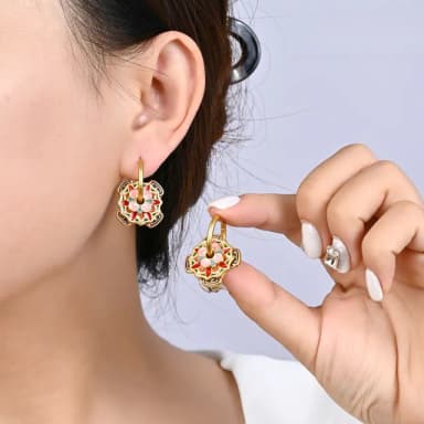 【MoonDy】耳環 耳環女 飾品 新中式 民族風 復古耳環 耳飾 高級感 配飾 宮廷風 禮物 送女生 古