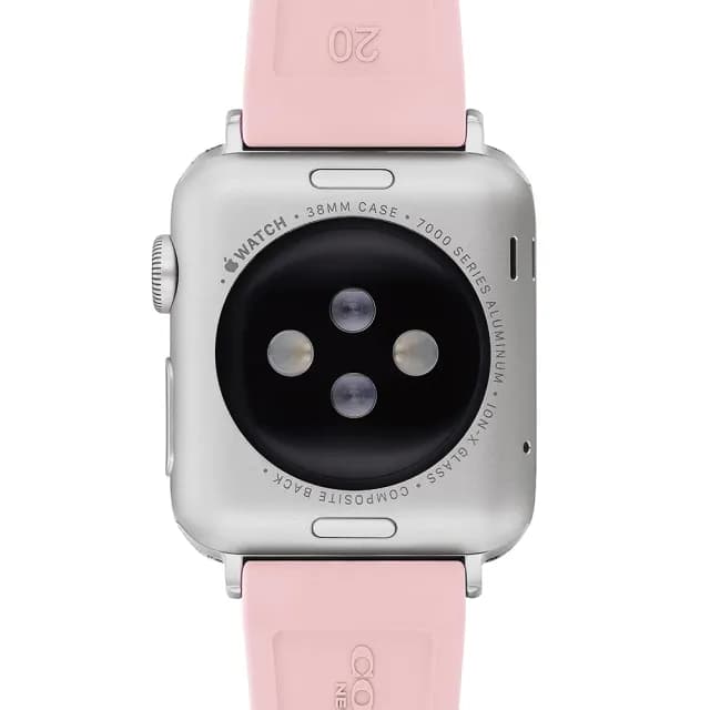 【COACH】Apple Watch 錶帶 38/40/41mm適用 粉紅色菱格紋矽膠錶帶 禮物 送禮(不含手錶)