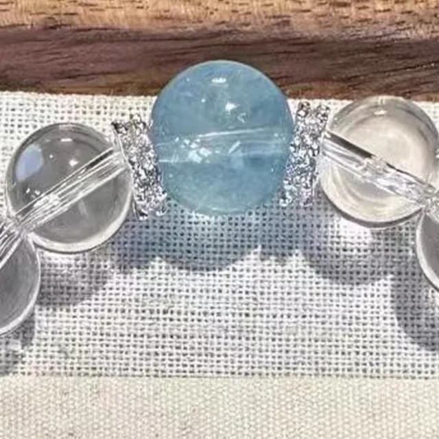 【MoonDy】雙11 水晶手鍊 海藍寶 白水晶 手鍊 飾品 串珠手鍊 手串 女生手鍊 12mm水晶 平衡磁場