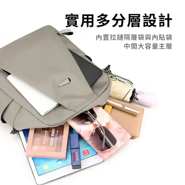 【SUNORO】父親節禮物 防潑水尼龍日系簡約雙肩背包 通勤後背包 多隔層設計學生書包(防水包 旅行/上課/上班