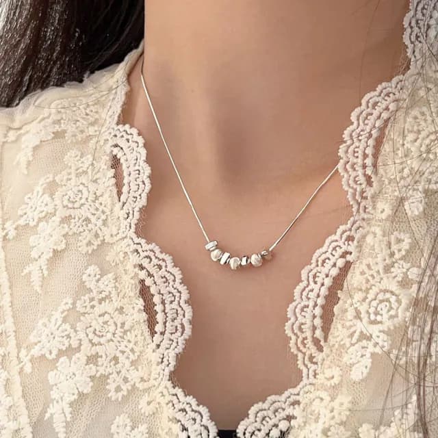 【MoonDy】飾品 項鍊 女生項鍊 純銀項鍊 簡約 氣質 高級感 鎖骨鏈 細項鍊 銀項鍊 銀飾 穿搭配件