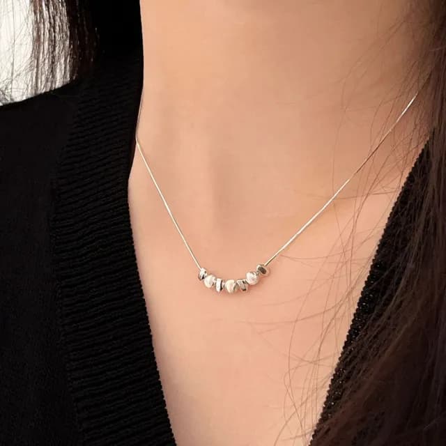 【MoonDy】飾品 項鍊 女生項鍊 純銀項鍊 簡約 氣質 高級感 鎖骨鏈 細項鍊 銀項鍊 銀飾 穿搭配件