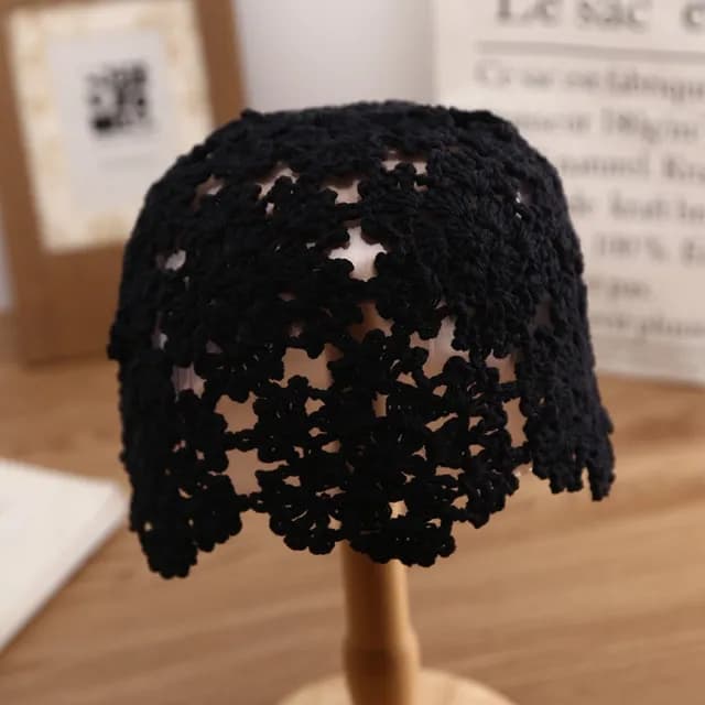 【巴黎精品】現貨秒發 針織毛帽(勾花編織薄款鏤空女帽子情人節生日禮物6色p1aa2)