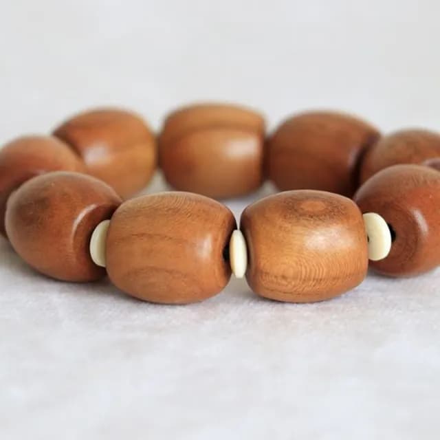 【Penny珮妮】復古桃木桶珠手鍊1入18*17mm(母親節 父親節 送男友 交換禮物  生日禮 情人節 尾牙 新年 結婚)