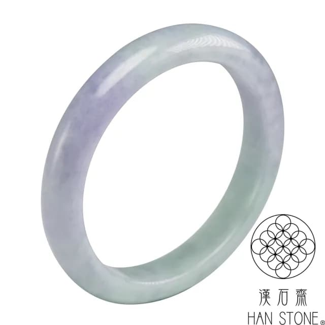 【漢石齋】情人節禮物 天然翡翠A貨 手鐲玉鐲 濃紫春帶彩種(手圍19/版寬11.8mm)