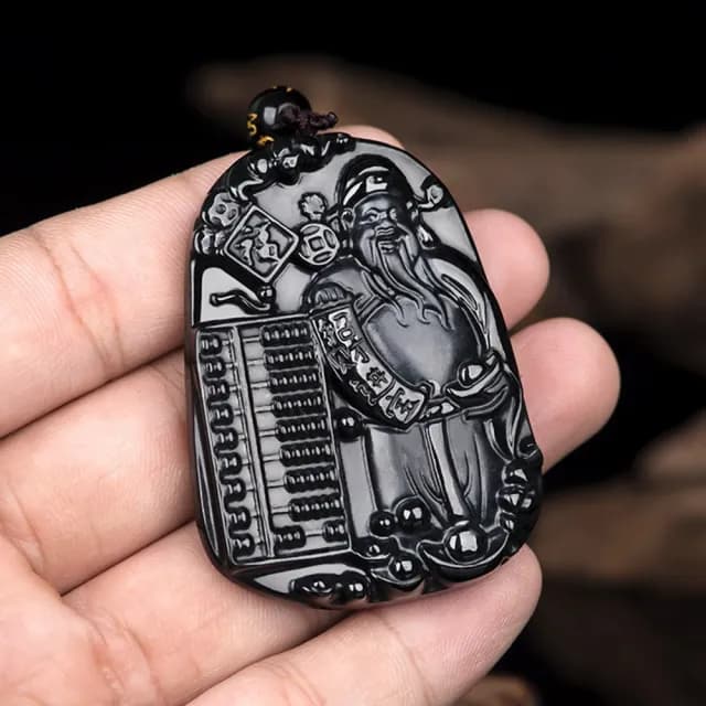 【LEESA】情人節禮物 翡翠項鍊\飾品\墨翠\算盤\財神\玉石\開運項鍊\佛像鍊\吊墜\掛件\發財\招財納福\財神爺