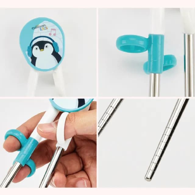 【CUITISAN 酷藝師】304抗菌不鏽鋼 小企鵝學習筷(三色可選/兒童餐具/適用1-6歲/酷夢系列)