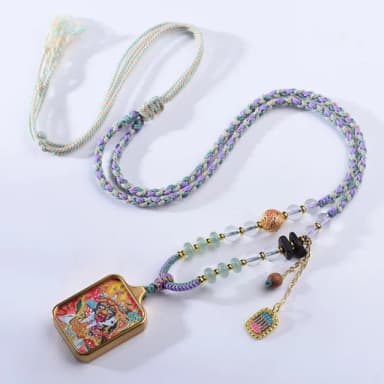 【LEESA】編織項鍊\掛脖飾品\唐卡掛飾\男女通用\新中式\民族風飾品\項鍊\札基拉姆\藏式項鍊\女 