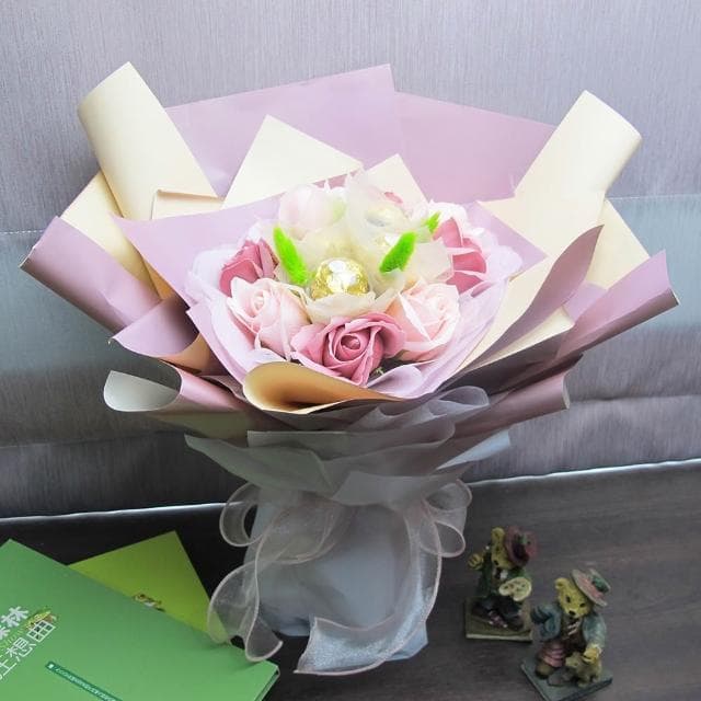 【花享手作】金莎香氛香皂花束(重要節日/情人節/告白禮物/畢業季/香皂花/花禮)