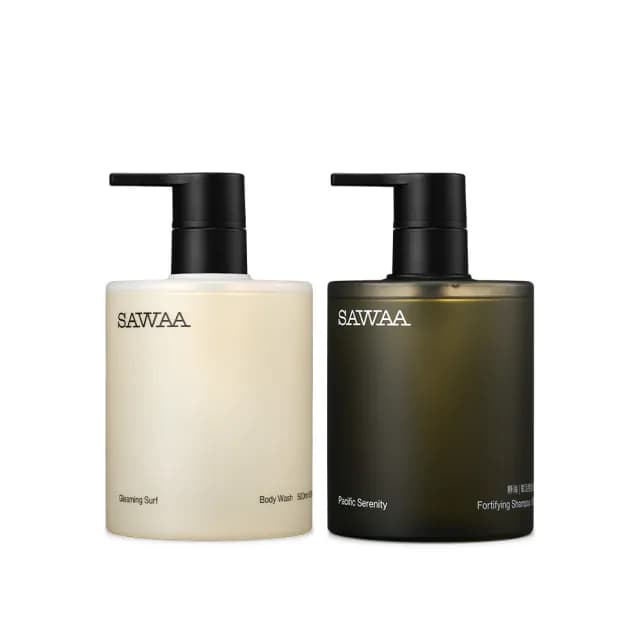 【SAWAA】悠舒｜香氛沐浴組(波光沐浴露500ml+靜海洗髮精500ml)