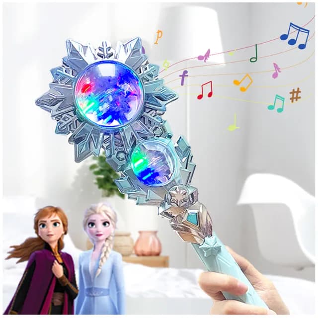 【TDL】冰雪奇緣艾莎聲光音樂魔法棒玩具旋轉燈光 080316(生日禮物 聖誕節 平輸品)