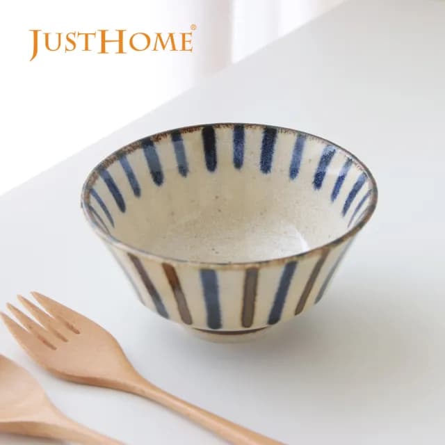 【Just Home】日本製藍色線條陶瓷碗盤6件組(碗 深盤 湯盤 平盤 餐具)