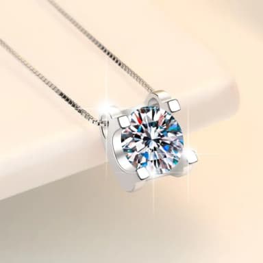 【LEESA】純銀項鍊\飾品\s925銀\一克拉\吊墜\女生項鍊\項鍊女\生日禮物\高級感\項鍊\鋯石項鍊\ 