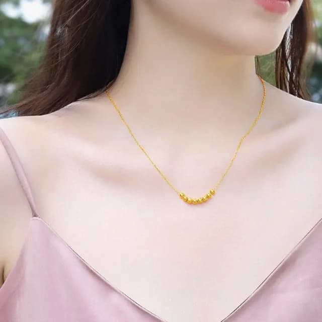 【Penny珮妮】黃金999轉運金珠八方來財項鍊吊墜(母親節 送女友 交換禮物  生日禮 情人節 尾牙 新年 結婚)