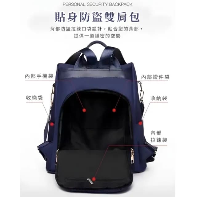 【質感出行】情人節禮物 韓系質感防潑水萬用防盜女包(防水包 牛津布 單肩包 雙肩後背包 斜背 出國旅遊 旅行