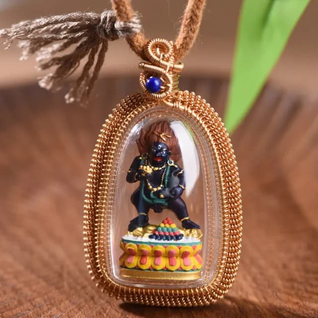 【KT DADA】情人節禮物 唐卡飾品 青金石 手繪吊墜 復古項鍊 女生項鍊 新中式飾品 項鍊女 納福項鍊 項鍊 藏