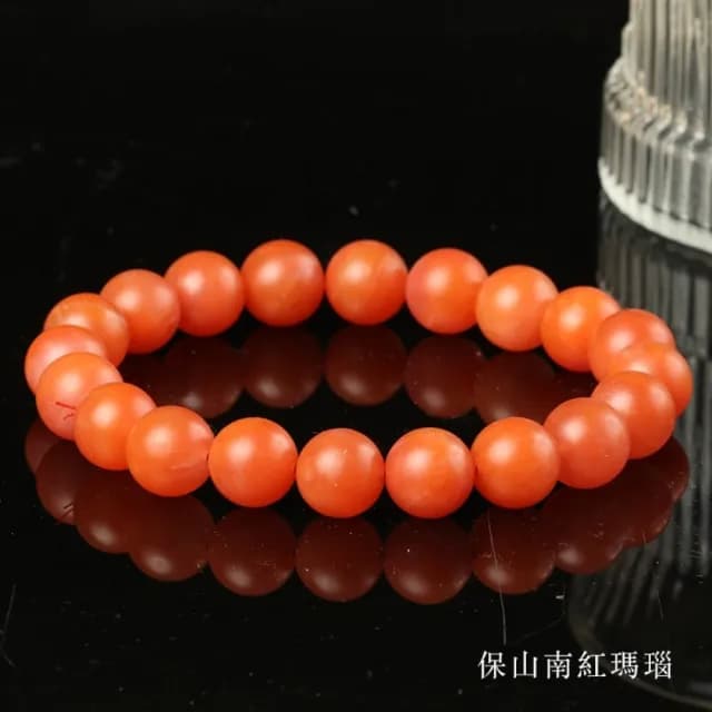 【時尚巴黎】情人節禮物瑪瑙手鍊串珠手繩男女手珠平安擋煞防小人轉運淨化招財開運(10mm保山南紅佛珠74ki35)