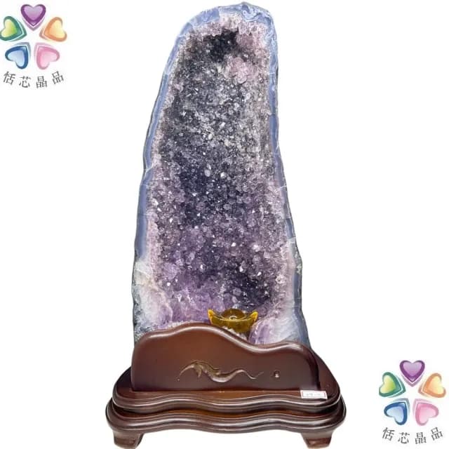 【恬芯晶品】7.05kg精選巴西紫水晶洞新居財位擺設OK15(紫鈦晶晶洞開運招財招貴人開業財位新春禮物)