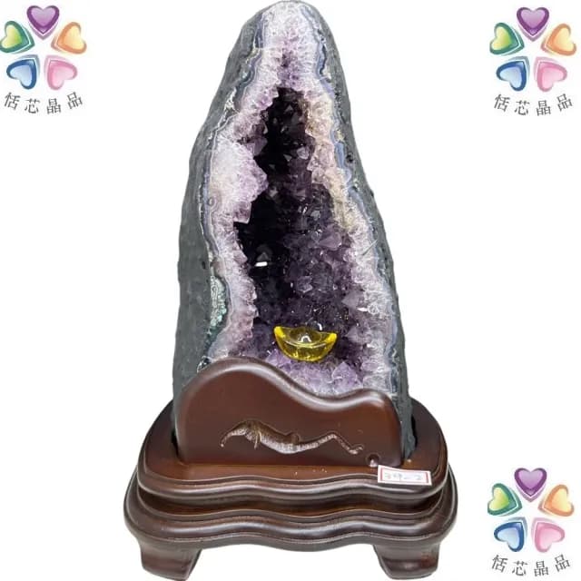 【恬芯晶品】2.85kg精選巴西紫水晶洞新居財位擺設OK21(紫鈦晶晶洞開運招財招貴人開業財位新春禮物)
