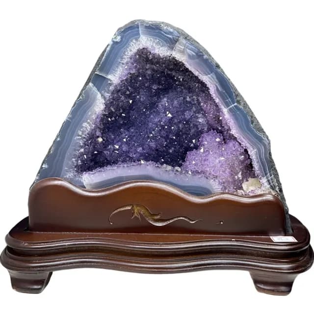 【恬芯晶品】7.95kg精選巴西金型紫水晶洞新居財位擺設OK25(紫鈦晶晶洞開運招財招貴人開業財位新春禮物)