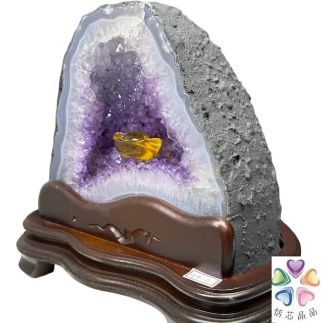 【恬芯晶品】6.86kg精選巴西紫水晶洞新居財位擺設OK26(紫鈦晶晶洞開運招財招貴人開業財位新春禮物)