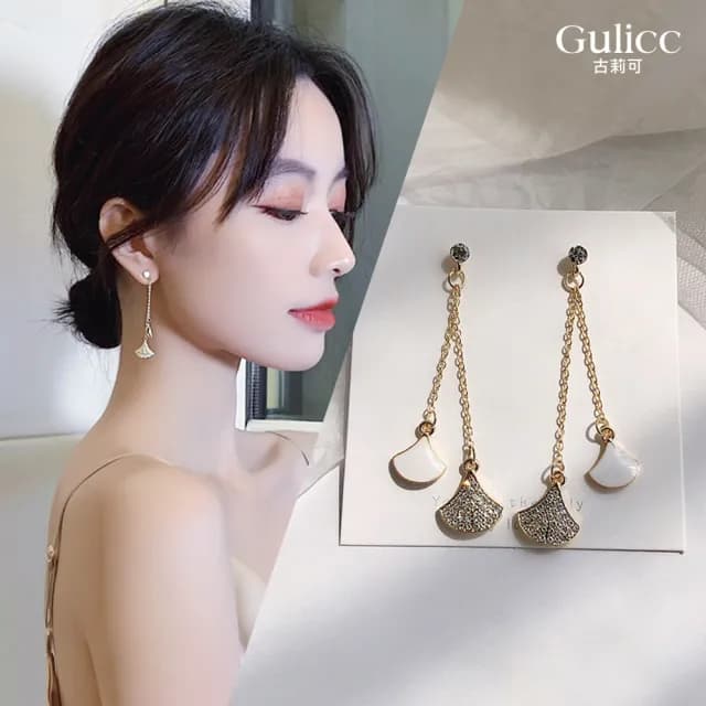 【Golicc】耳墬 銀杏葉子 名媛氣質耳環(七夕 情人節 生日 飾品 耳釘 耳飾 耳墜 禮物)