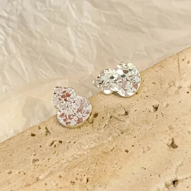 【LEEHER】雙11 高級感/百搭/金色耳環/葫蘆/耳針/耳飾/耳釘/送女生/飾品/耳環/女生耳環/純銀耳