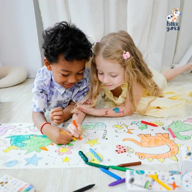 【德國Haku Yoka】迷你著色捲紙系列(交通工具/野生動物/海底動物/N次貼/畫卷/裝潢/繪畫/彩繪/生日禮)