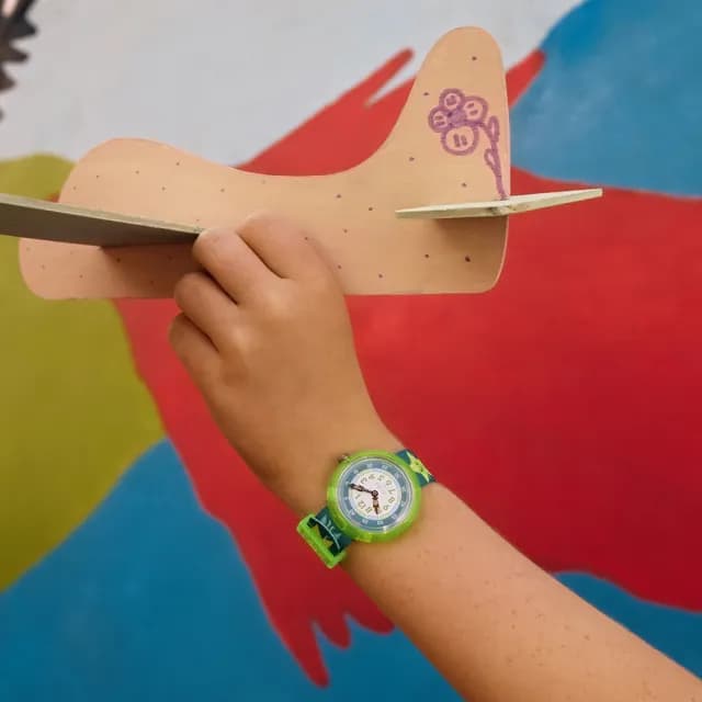 【Flik Flak】兒童錶 STARRY GLOW 兒童手錶 兒童禮物 瑞士錶 編織錶帶(31.85mm)