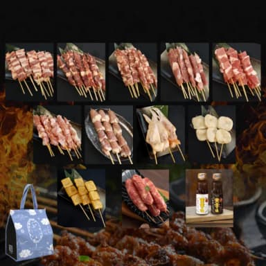 【鮮肉王國】綜合烤肉串組合12件組 共55串(6-8人份_烤肉串/烤肉必備/露營必備/中秋烤肉)