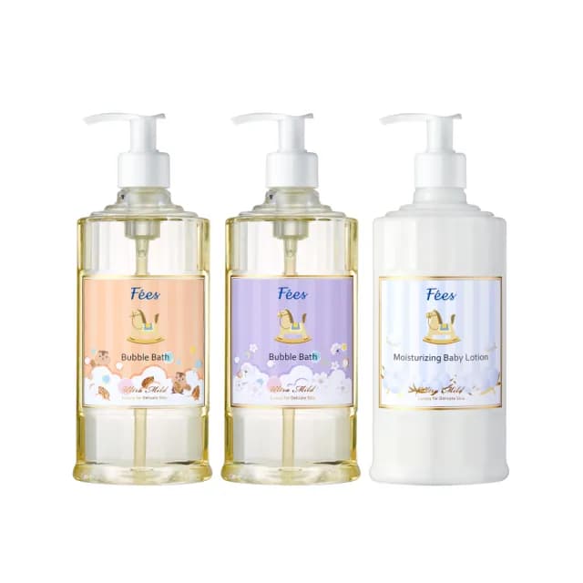 【Fees 法緻】嬰兒柔護泡泡露300ml 2入+嬰兒滋潤保濕乳液300ml(新生寶寶適用)