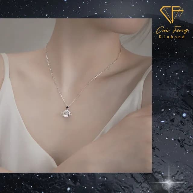 【CF鑽飾】莫桑鑽《星光》(1克拉 雙11限定 情人節鑽石 項鍊 禮物 生日)