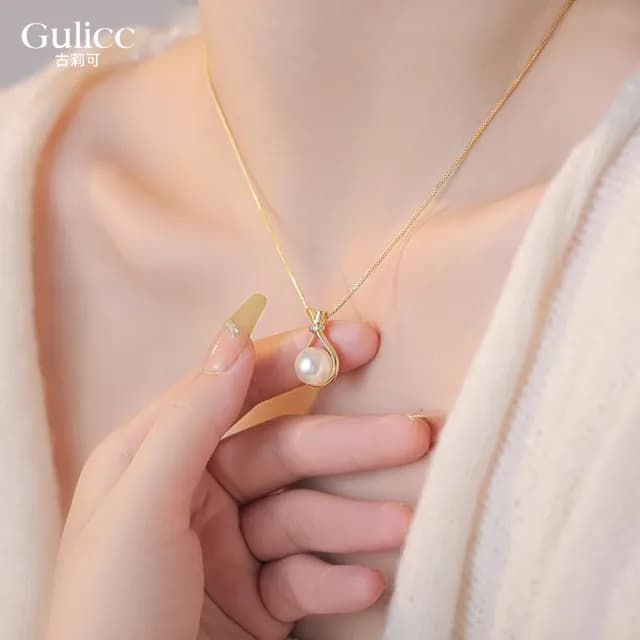 【Golicc】幸運福袋 微鑲珍珠 項鍊(七夕 情人節 生日 鎖骨鍊 項鍊 飾品 禮物)