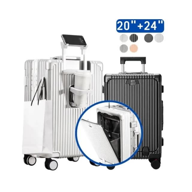 【Arlink】20吋+24吋 前開行李箱 煞車行李箱(行李套/登機箱/小行李箱/行李箱保護套)