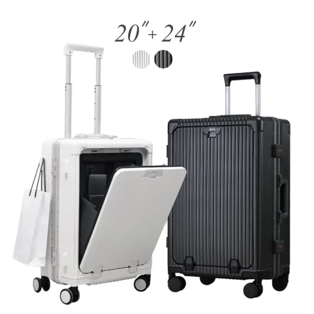 【Arlink】20吋+24吋 前開行李箱 煞車行李箱(行李套/登機箱/小行李箱/行李箱保護套)